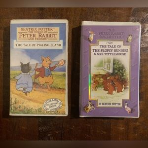 VTG LOT OF 2 BEATRIX POTTER THE TALE OF PETER RABBIT CLAM SHELL VHS 📼 TAPES